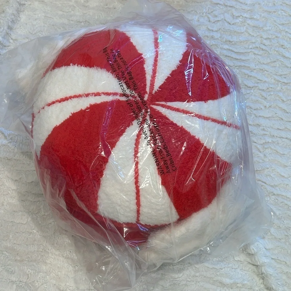 Wondershop Red and White Peppermint Candy Accent Toss Pillow bundle of 2 new